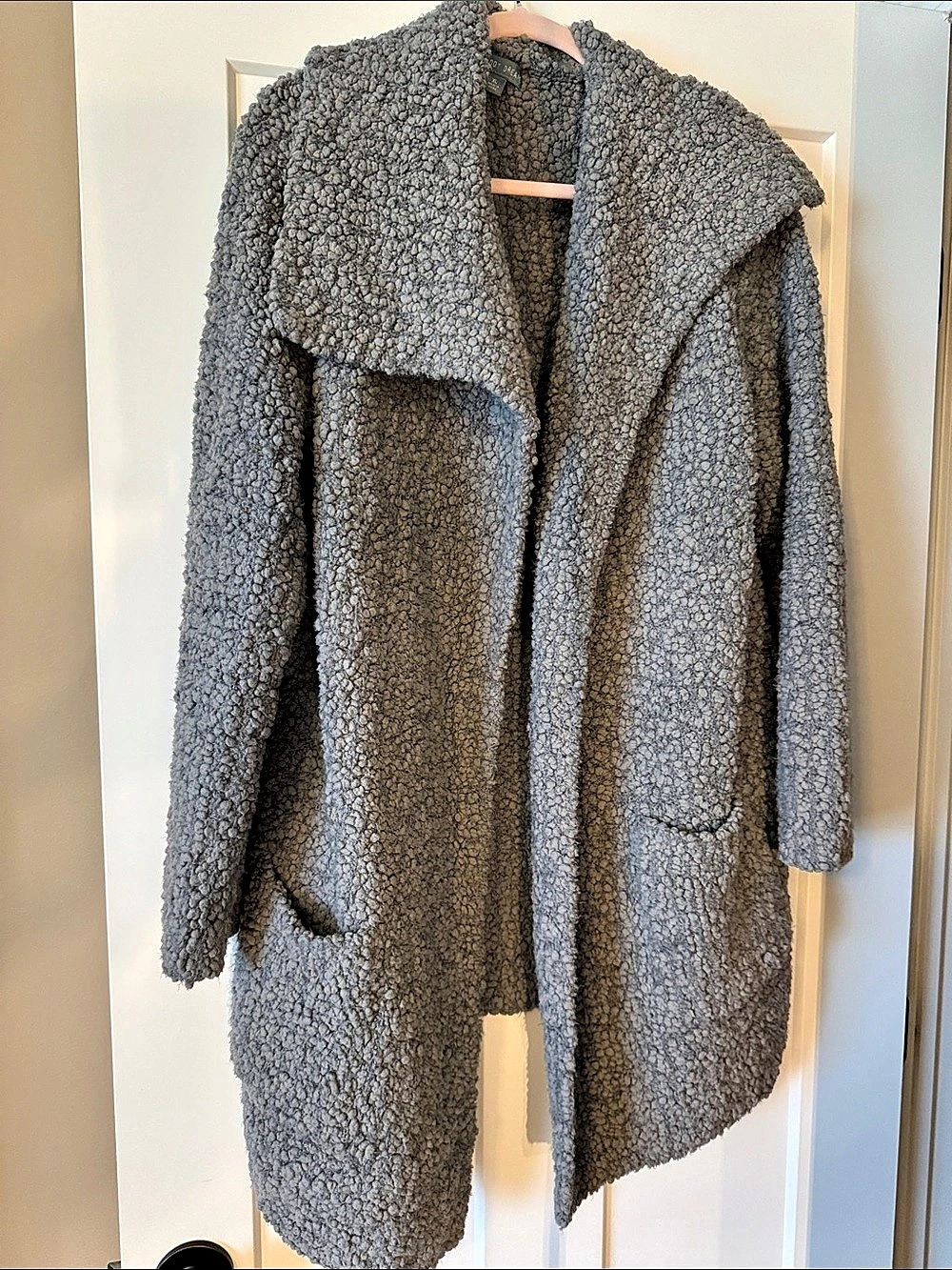 Barefoot Dreams Gray Teddy Open Front Sweater XL Like New